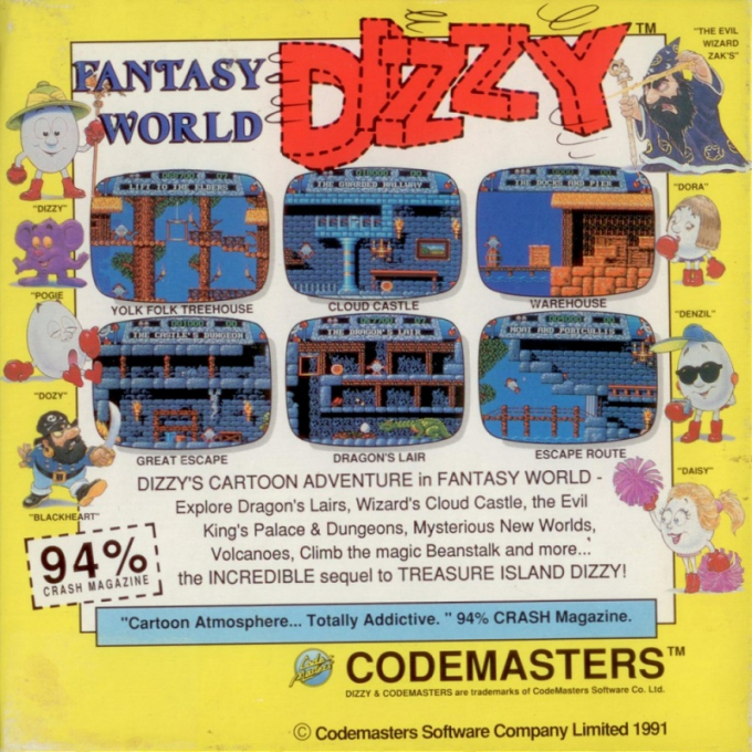 Dizzy 3 - Fantasy World Dizzy — box-2D-back (EU)