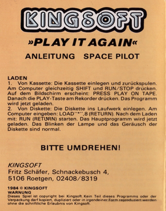 Space Pilot — box-2D-back (DE)