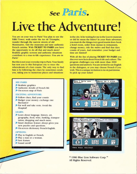 Ticket to Paris — box-2D-back (US)