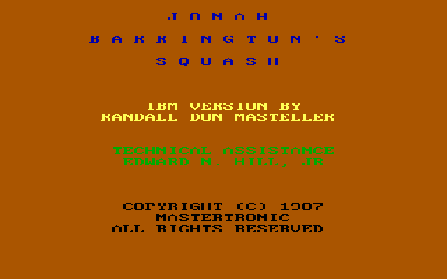 Jonah Barrington's Squash — sstitle (US)