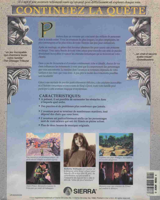 King's Quest 6 - Heir Today Gone Tomorrow — box-2D-back (FR)