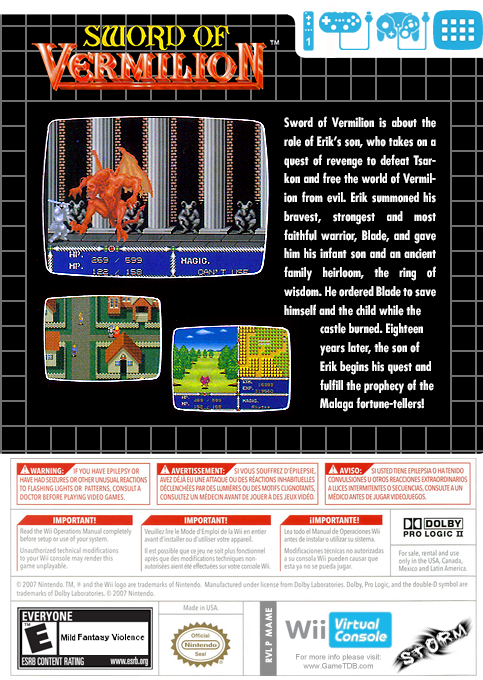 Sword Of Vermilion — box-2D-back (US)
