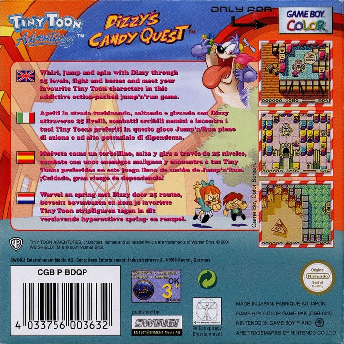 Tiny Toon Adventures - Dizzy's Candy Quest — box-2D-back (EU)