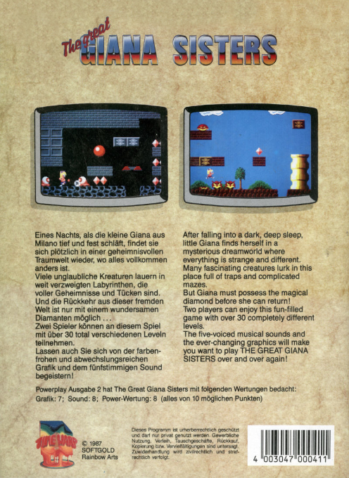 Great Giana Sisters, The — box-2D-back (EU)