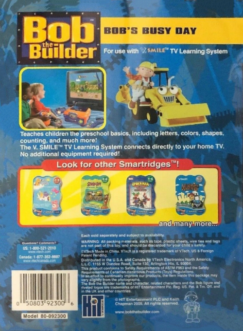 Bob the Builder - Bob's Busy Day — box-2D-back (US)