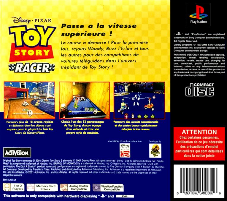 Disney-Pixar Toy Story Racer — box-2D-back (FR)