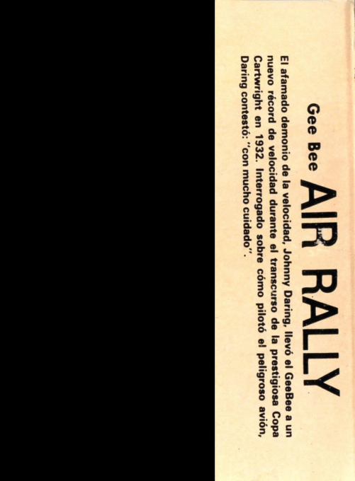 Gee Bee Air Rally — box-2D-back (SP)
