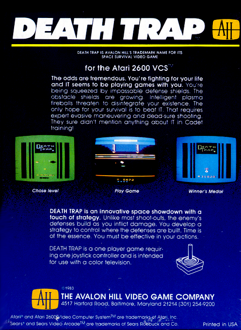 Death Trap — box-2D-back (US)