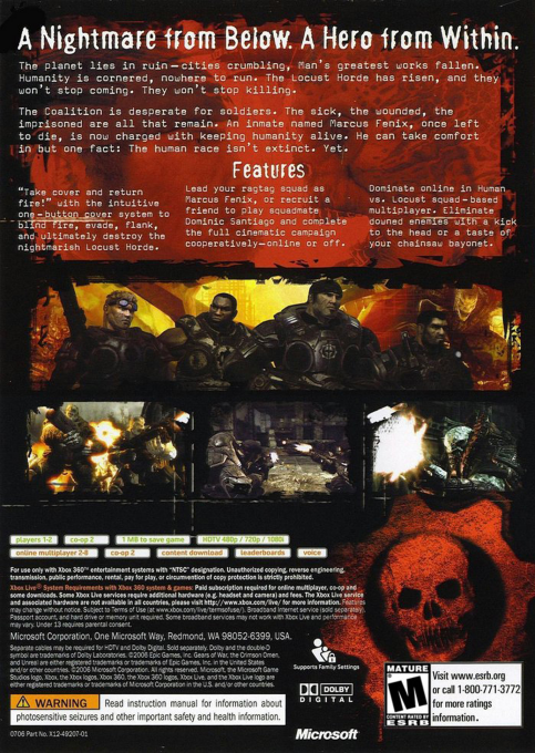 Gears of War — box-2D-back (US)