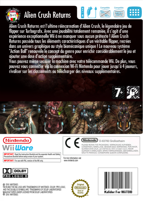 Alien Crush Returns — box-2D-back (FR)