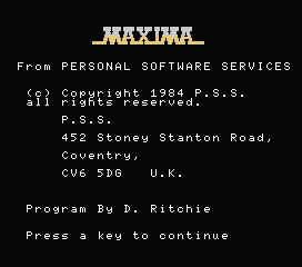 Maxima — sstitle (WOR)