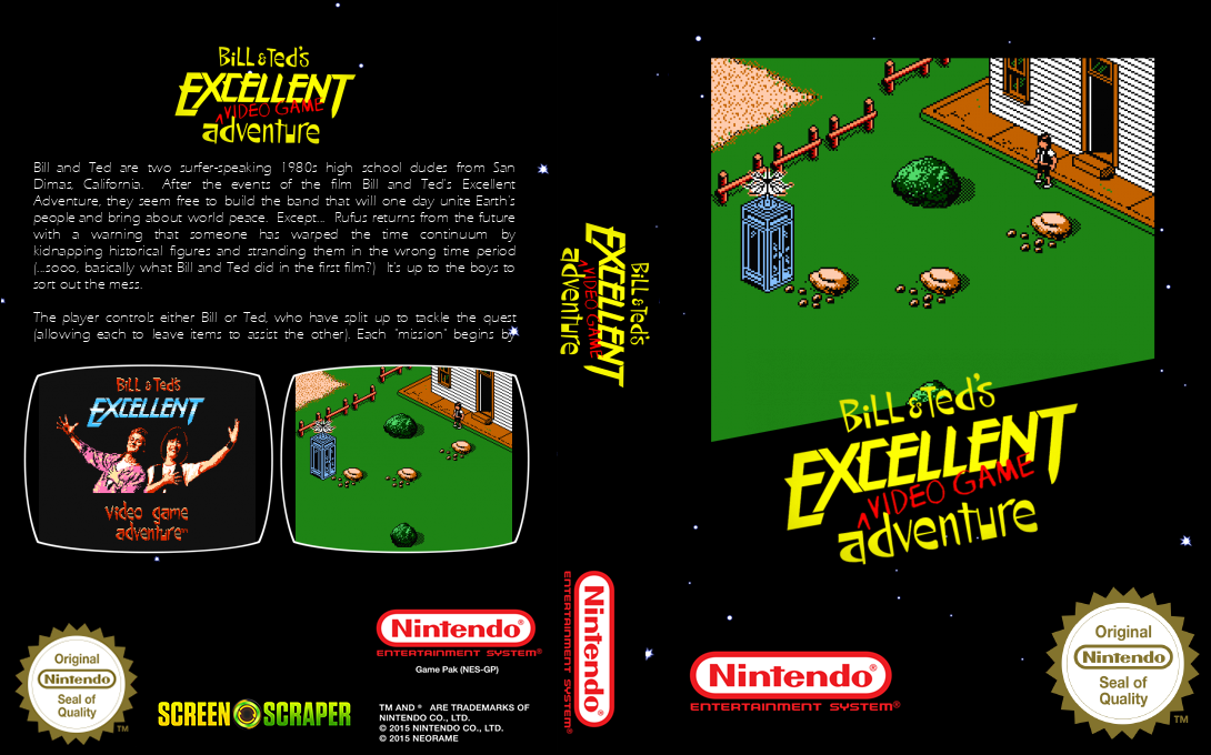 Bill & Ted's Excellent Video Game Adventure — box-texture (SS)