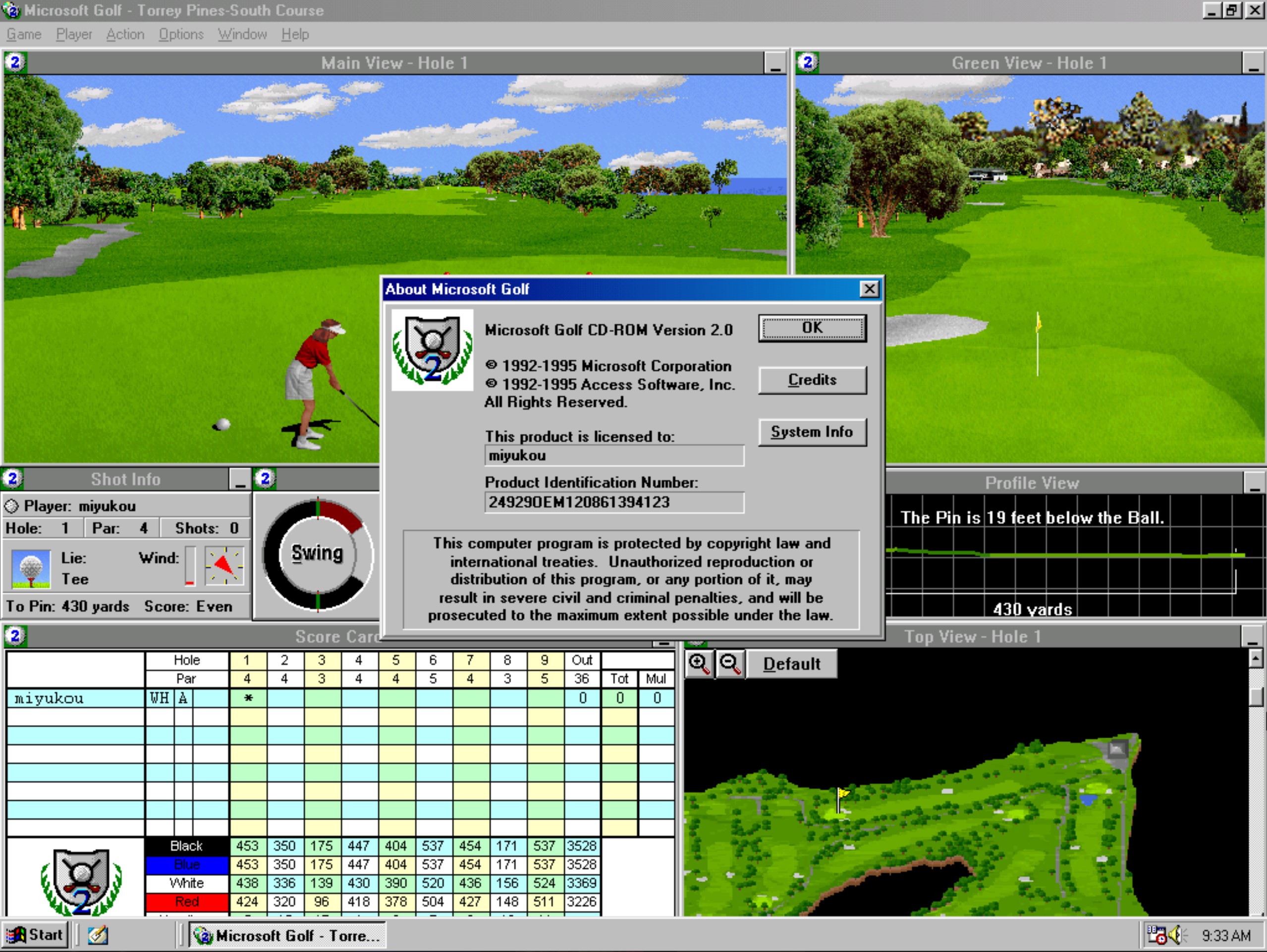 Microsoft Golf 2.0 — sstitle (WOR)