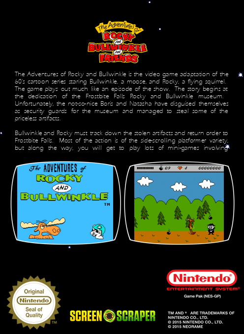 Adventures of Rocky and Bullwinkle and Friends, The — box-2D-back (SS)