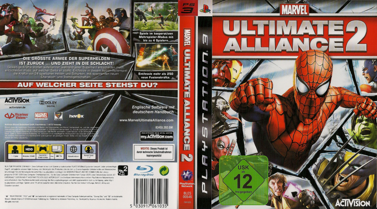 Marvel - Ultimate Alliance 2 — box-texture (DE)
