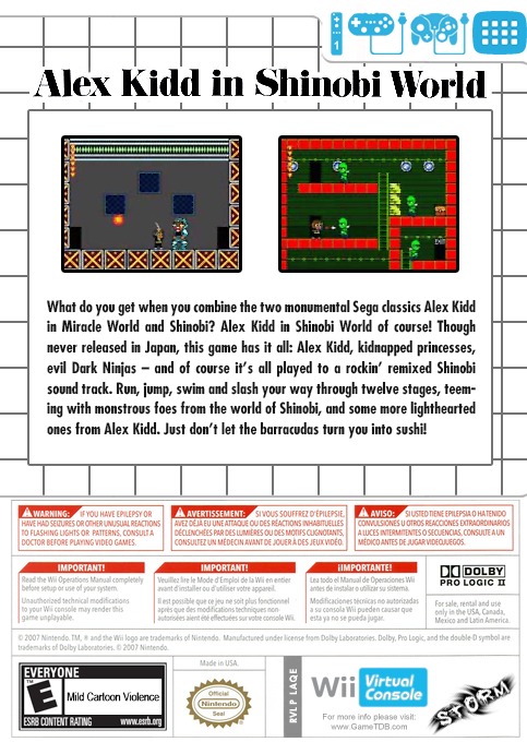 Alex Kidd in Shinobi World — box-2D-back (US)