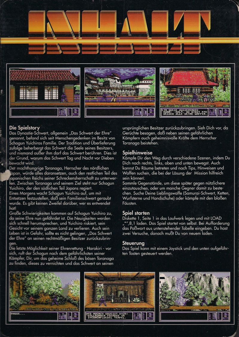 Sword Of Honour — box-2D-back (DE)
