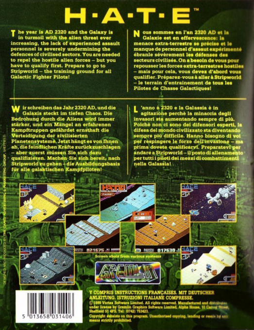 H.A.T.E. - Hostile All Terrain Encounter — box-2D-back (EU)