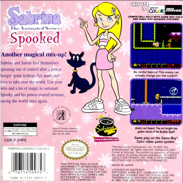 Sabrina - The Animated Series - Spooked! — box-2D-back (US)