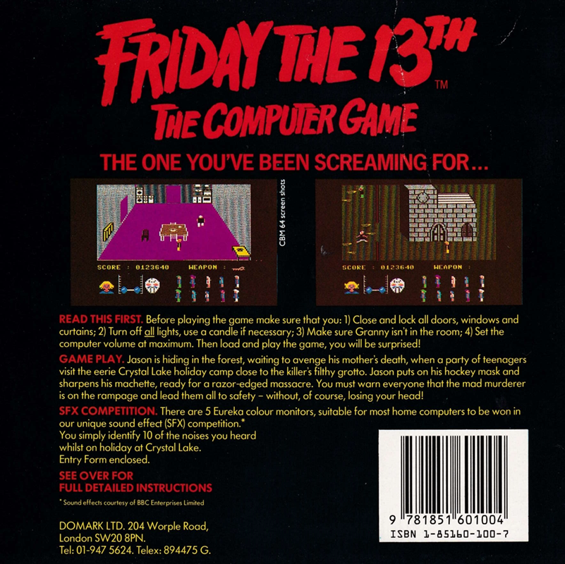 Friday The 13th — box-2D-back (EU)