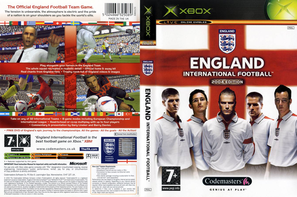 England International Football - 2004 Edition — box-texture (EU)
