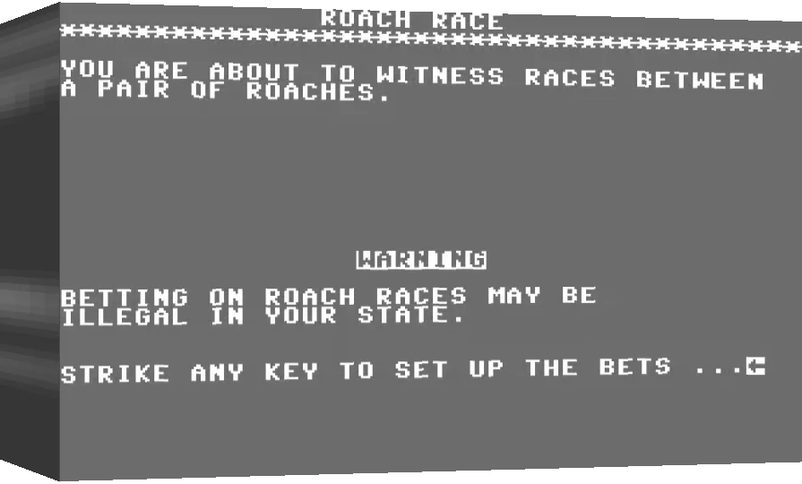 Roach Race — box-3D (WOR)