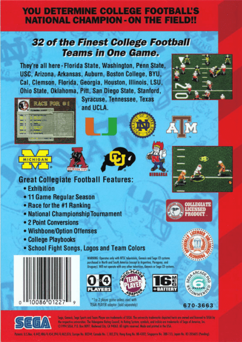 College Football's National Championship — box-2D-back (US)