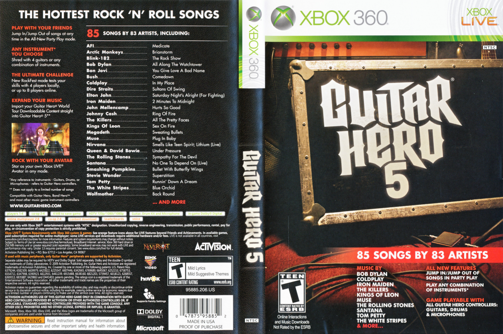 Guitar Hero 5 — box-texture (US)