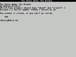 ZxZvm - Space Under the Window — ss (WOR)