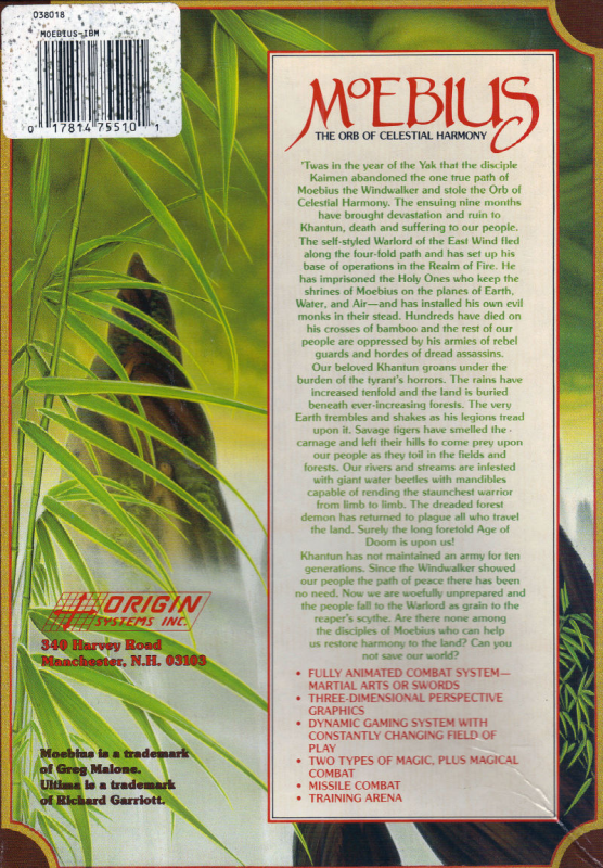 Moebius - The Orb Of Celestial Harmony — box-2D-back (US)