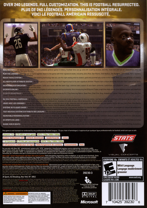 All-pro Football 2k8 — box-2D-back (CA)