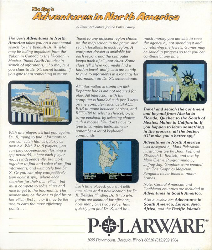 Spy's Adventures In North America, The — box-2D-back (US)