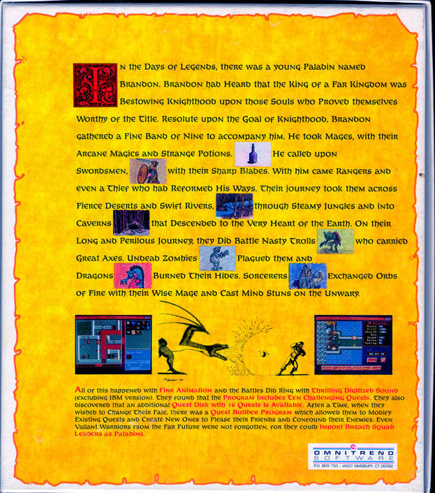 Paladin and The Scrolls of Talmouth — box-2D-back (US)