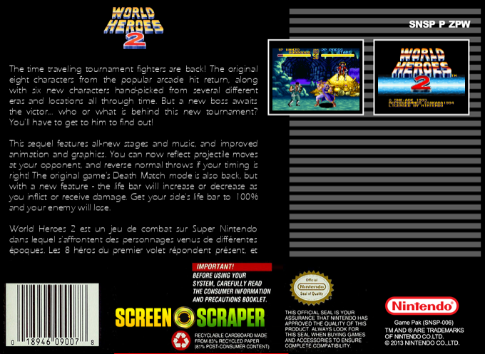 World Heroes 2 — box-2D-back (SS)
