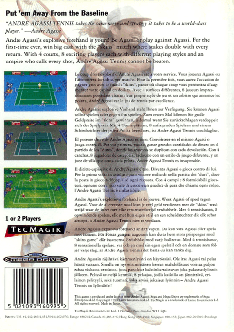 Andre Agassi Tennis — box-2D-back (EU)