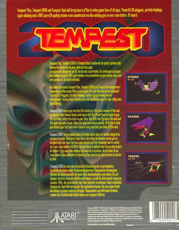Tempest 2000 — box-2D-back (EU)