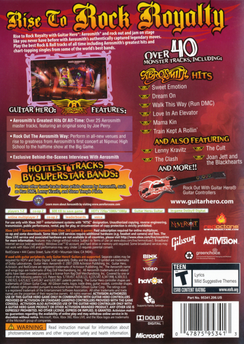 Guitar Hero - Aerosmith — box-2D-back (US)