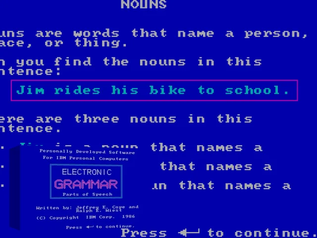 Electronic Grammar: Parts of Speech — mixrbv2 (WOR)