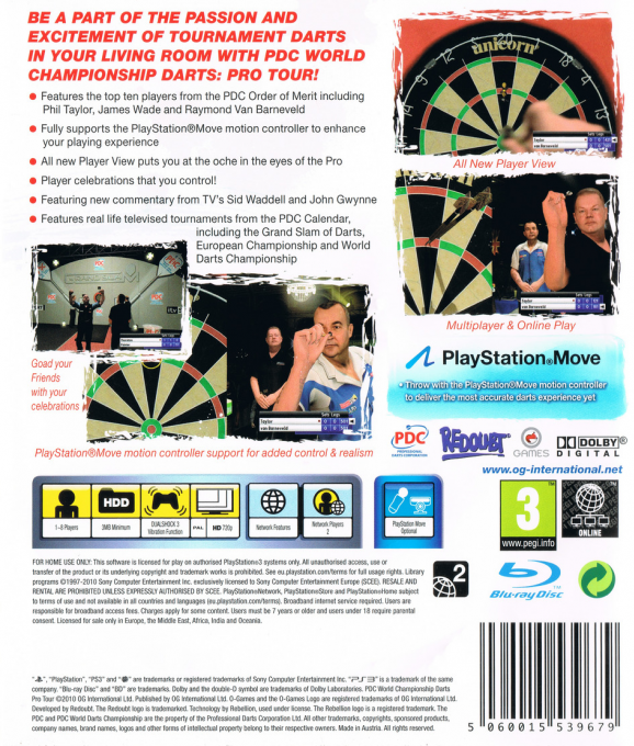 PDC World Championship Darts - Pro Tour — box-2D-back (EU)