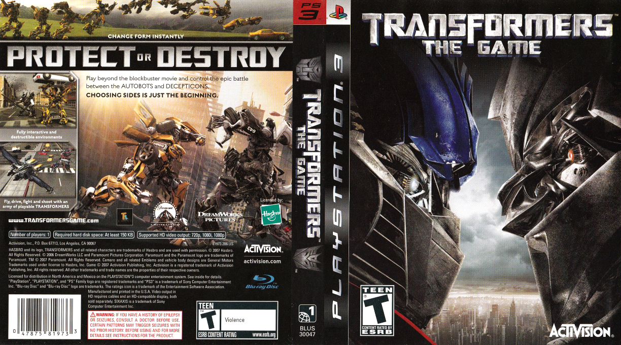 Transformers - The Game — box-texture (US)