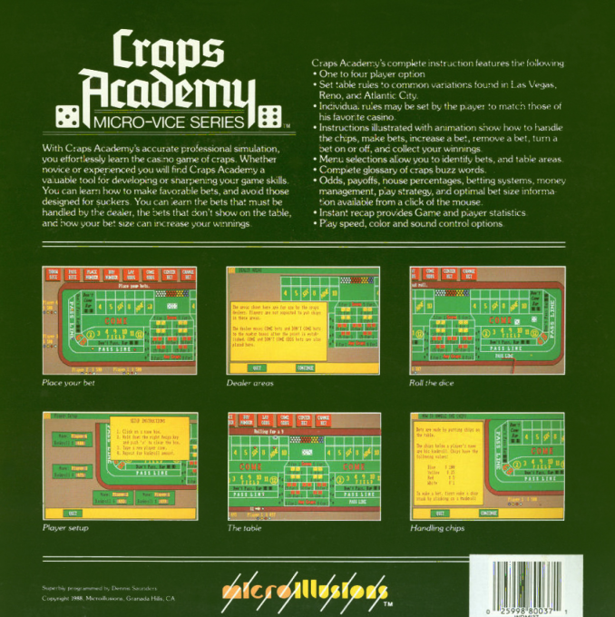 Craps Academy - Micro-Vice Series — box-2D-back (CUS)