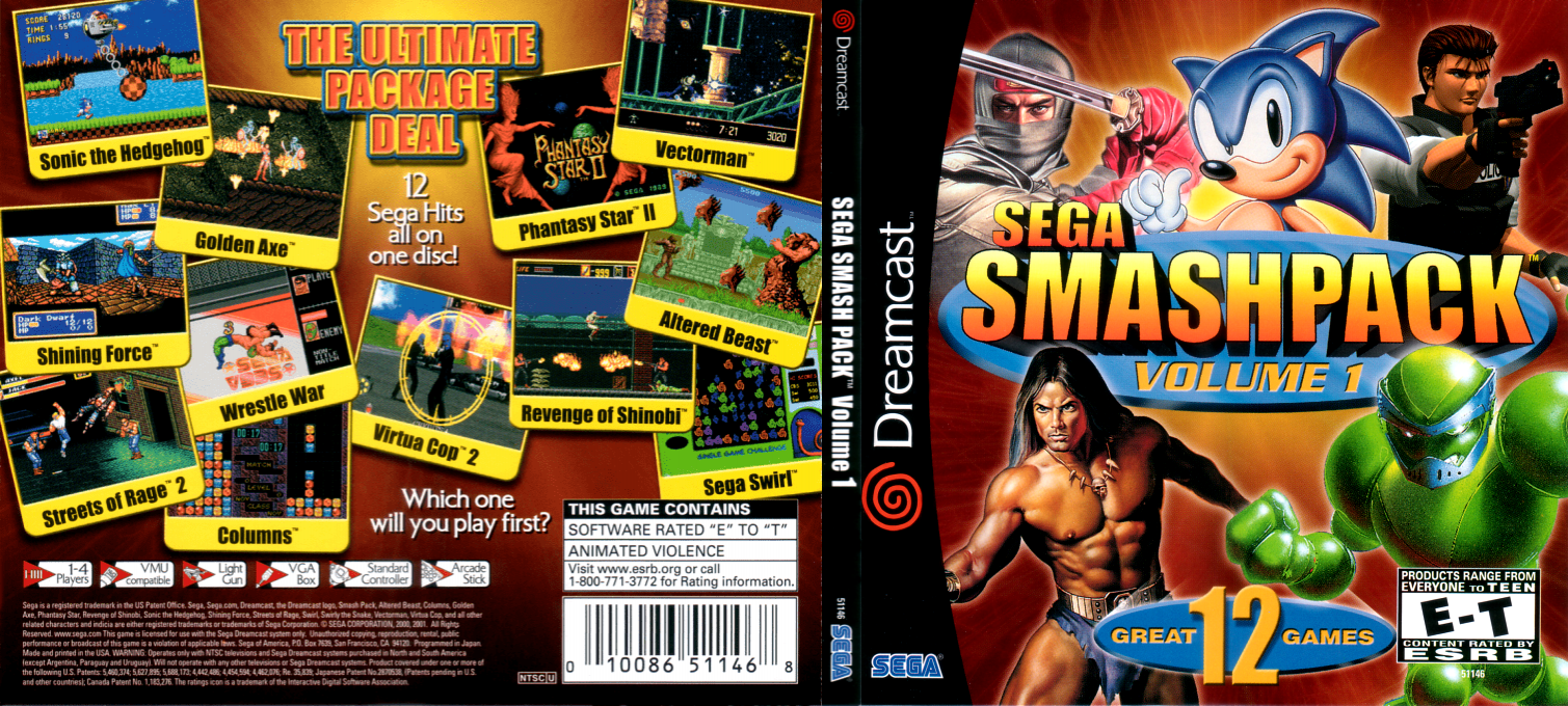 Sega Smash Pack Volume 1 — box-texture (US)