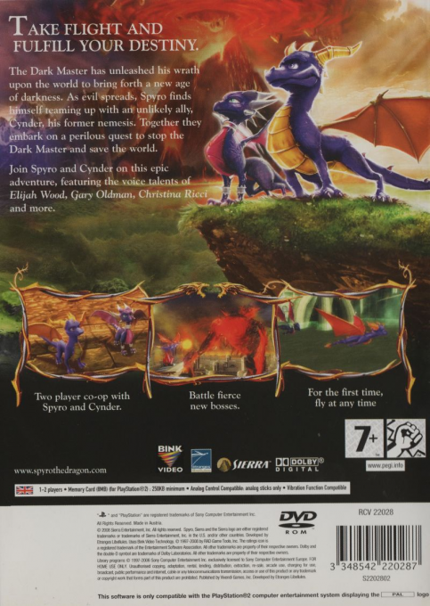 Legend of Spyro, The - Dawn of the Dragon — box-2D-back (EU)