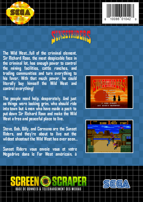 Sunset Riders — box-2D-back (SS)