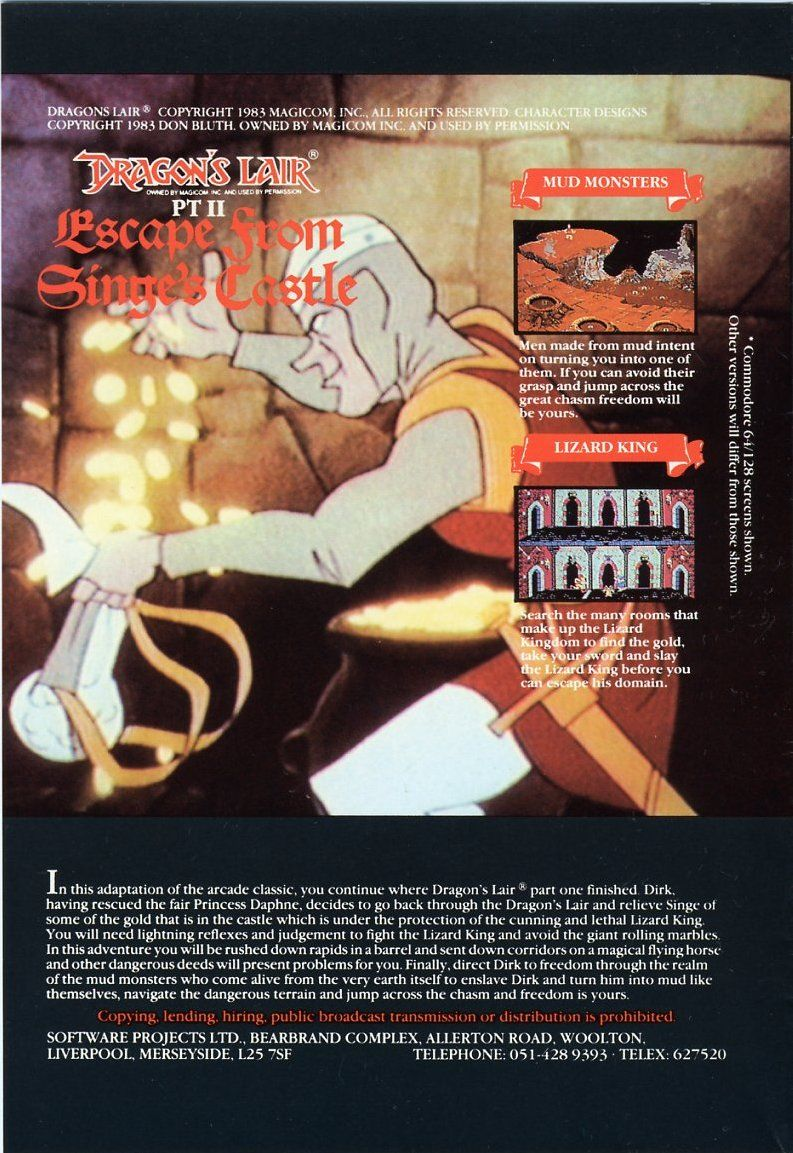Dragon's Lair Part II - Escape from Singe's Castle — box-2D-back (EU)