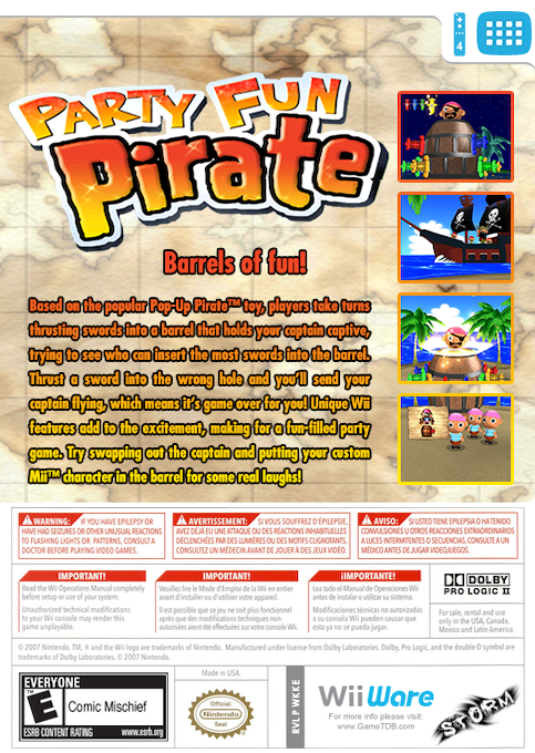 Pop-up Pirate ! — box-2D-back (US)
