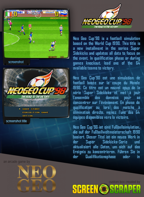 Neo Geo Cup '98 : The Road to the Victory — box-2D-back (SS)