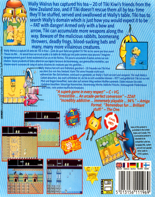 New Zealand Story, The — box-2D-back (EU)