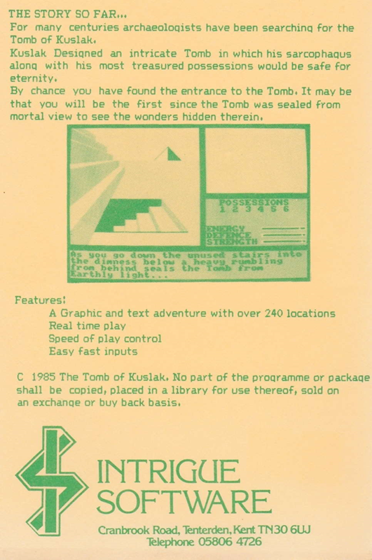 Tomb Of Kuslak, The — box-2D-back (EU)