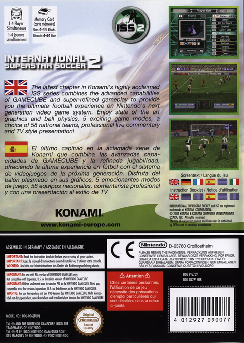 International Superstar Soccer 2 — box-2D-back (EU)